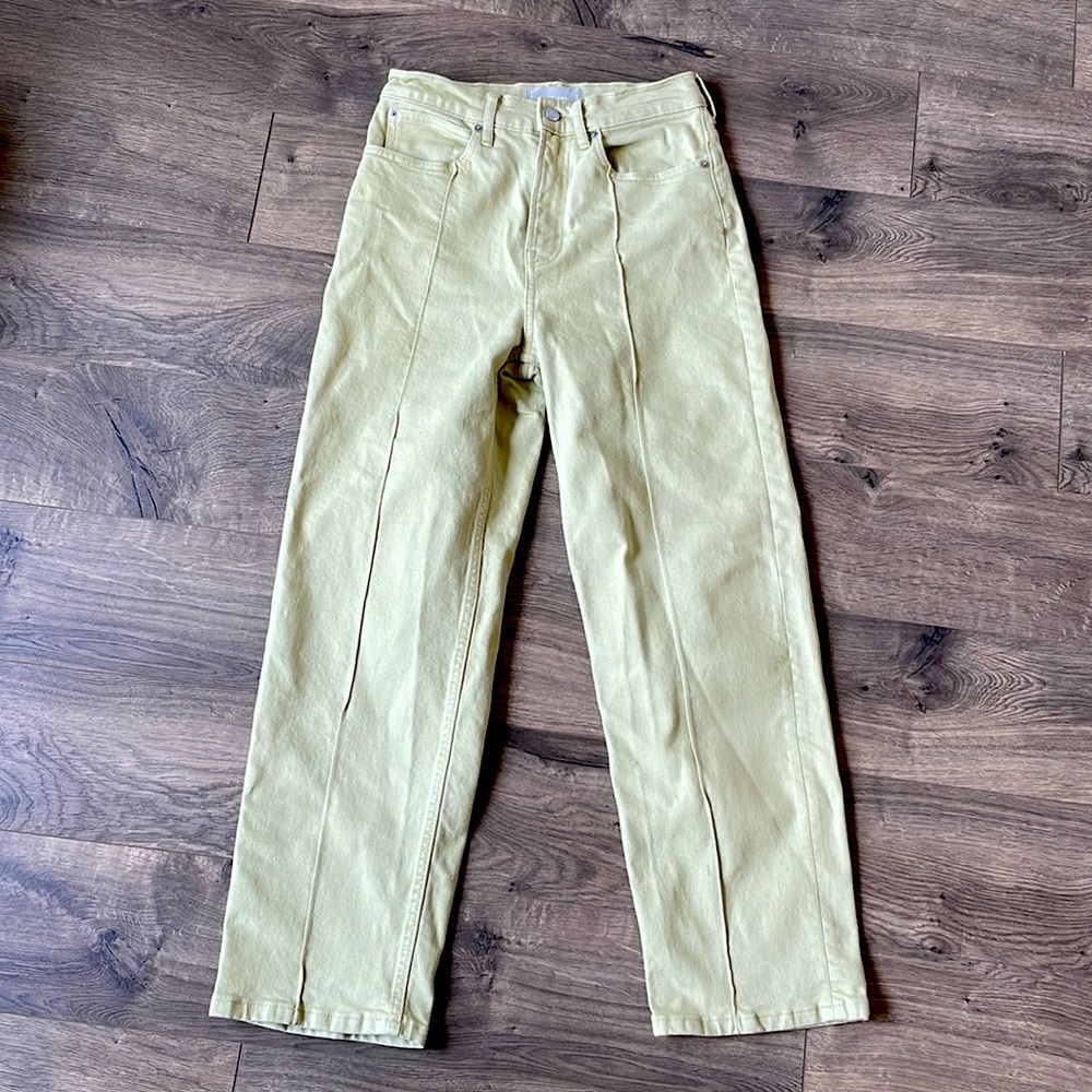 Everlane way high jean, mint green, size 26